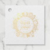 Vrolijk kerstfeest Hyvää joulua Fins cadeau label  (Voorkant)