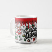 Vrolijk kerstfeest I 11 oz en 15 oz png digitaal b Koffiemok (Voorkant links)
