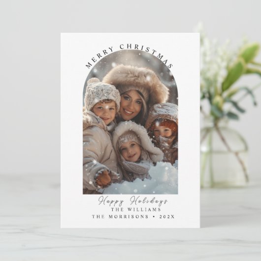 Vrolijk Kerstfeest I Happy Holiday Photo Holiday K Feestdagenkaart (Staand voorkant)