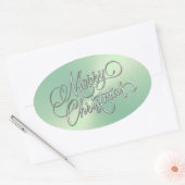 Vrolijk kerstfeest Ice Green Sticker in reliëf (Envelop)