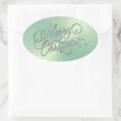 Vrolijk kerstfeest Ice Green Sticker in reliëf (Tas)