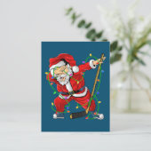 Vrolijk kerstfeest Ice Hockey Dabbing Santa Claus Briefkaart (Staand voorkant)