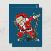 Vrolijk kerstfeest Ice Hockey Dabbing Santa Claus Briefkaart (Voorkant / Achterkant)