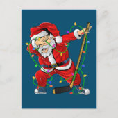 Vrolijk kerstfeest Ice Hockey Dabbing Santa Claus Briefkaart (Voorkant)