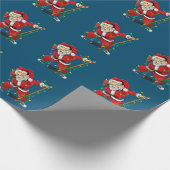 Vrolijk kerstfeest Ice Hockey Dabbing Santa Claus Cadeaupapier (Hoek)