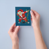 Vrolijk kerstfeest Ice Hockey Dabbing Santa Claus Flyer (Hand)