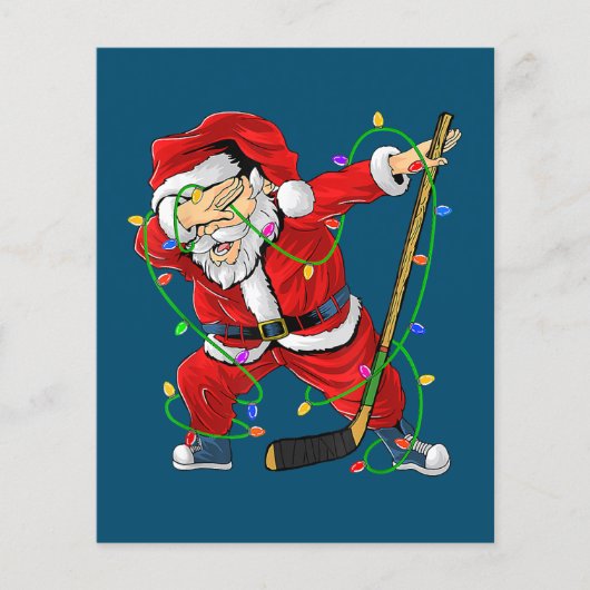 Vrolijk kerstfeest Ice Hockey Dabbing Santa Claus Flyer (Voorkant)