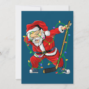 Vrolijk kerstfeest Ice Hockey Dabbing Santa Claus Kaart