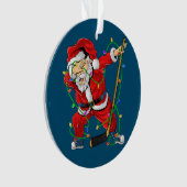 Vrolijk kerstfeest Ice Hockey Dabbing Santa Claus Ornament (voorkant)