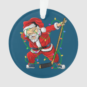 Vrolijk kerstfeest Ice Hockey Dabbing Santa Claus Ornament