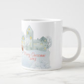 Vrolijk kerstfeest Ice Skating Deer in de winter Grote Koffiekop (Rechts)