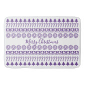 Vrolijk kerstfeest Iconic Pattern Paars/White Badmat (Voorkant)