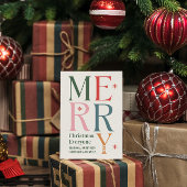 Vrolijk Kerstfeest Iedereen Feestelijke Retro Typo Kaart