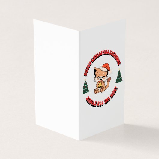"Vrolijk kerstfeest iedereen" Kaart (Buitenkant)