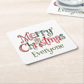 Vrolijk kerstfeest iedereen kartonnen onderzetters (Schuin)