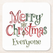 Vrolijk kerstfeest iedereen kartonnen onderzetters (Voorkant)