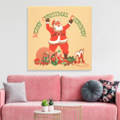 Vrolijk kerstfeest, iedereen! kerstman canvas afdruk (Insitu (Woonkamer))