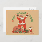 Vrolijk kerstfeest, iedereen! kerstman feestdagenkaart (Voorkant / Achterkant)