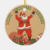 Vrolijk kerstfeest, iedereen!  kerstman keramisch ornament (Voorkant)