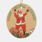 Vrolijk kerstfeest, iedereen!  kerstman keramisch ornament (Links)