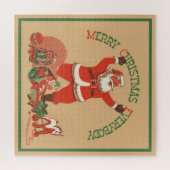 Vrolijk kerstfeest, iedereen!  kerstman legpuzzel (Horizontaal)