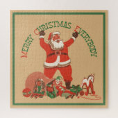 Vrolijk kerstfeest, iedereen!  kerstman legpuzzel (Verticaal)