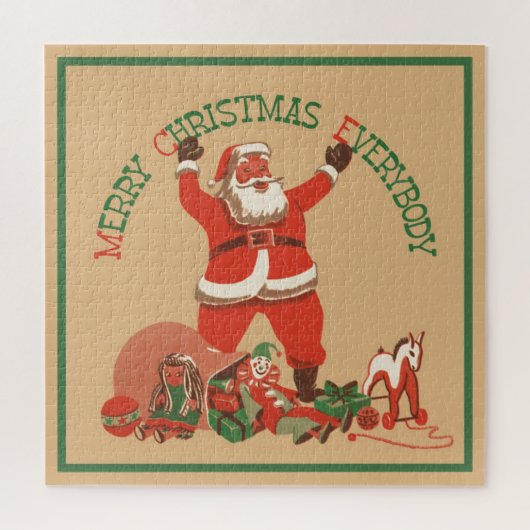 Vrolijk kerstfeest, iedereen!  kerstman legpuzzel (Verticaal)