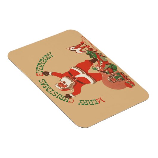 Vrolijk kerstfeest, iedereen!  kerstman magneet (Rechterzijde)