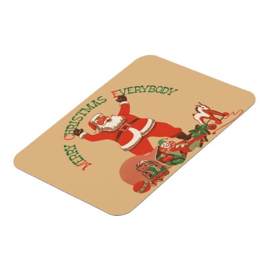 Vrolijk kerstfeest, iedereen!  kerstman magneet (Linkerzijde)
