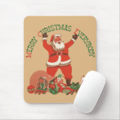 Vrolijk kerstfeest, iedereen!  kerstman muismat (Met muis)