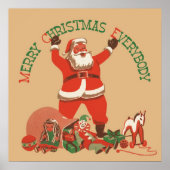 Vrolijk kerstfeest, iedereen! kerstman poster (Voorkant)