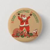 Vrolijk kerstfeest, iedereen! kerstman ronde button 5,7 cm (Voorkant)