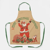 Vrolijk kerstfeest, iedereen! kerstman schort (Voorkant)