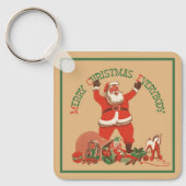 Vrolijk kerstfeest, iedereen!  kerstman sleutelhanger (Voorkant)