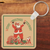 Vrolijk kerstfeest, iedereen!  kerstman sleutelhanger (Achterkant)