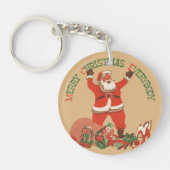Vrolijk kerstfeest, iedereen!  kerstman sleutelhanger (Voorkant)