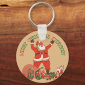 Vrolijk kerstfeest, iedereen! kerstman sleutelhanger (Achterkant)