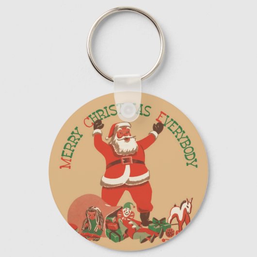 Vrolijk kerstfeest, iedereen!  kerstman sleutelhanger (Achterkant)