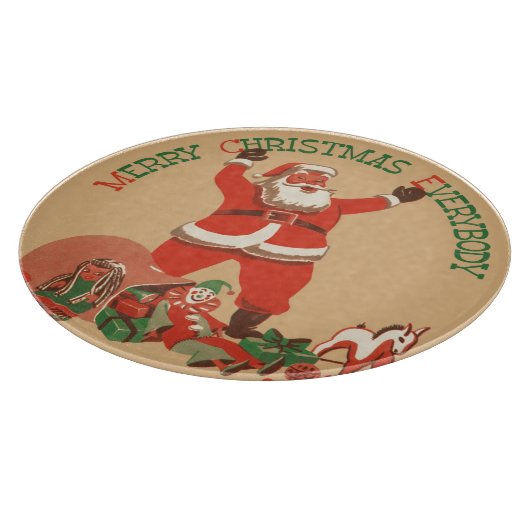 Vrolijk kerstfeest, iedereen!  kerstman snijplank (Hoek)