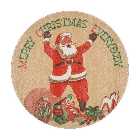 Vrolijk kerstfeest, iedereen!  kerstman snijplank (Voorkant)