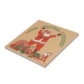 Vrolijk kerstfeest, iedereen!  kerstman tegeltje (Zijkant)