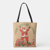 Vrolijk kerstfeest, iedereen!  kerstman tote bag (Achterkant)