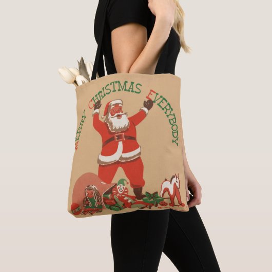 Vrolijk kerstfeest, iedereen!  kerstman tote bag (Dichtbij)