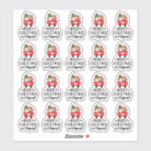 Vrolijk kerstfeest iedereen met de kerstman sticker (Vel)