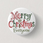 Vrolijk kerstfeest iedereen ronde button 3,2 cm (Voorkant)