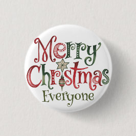 Vrolijk kerstfeest iedereen ronde button 3,2 cm
