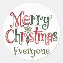 Vrolijk kerstfeest iedereen ronde sticker