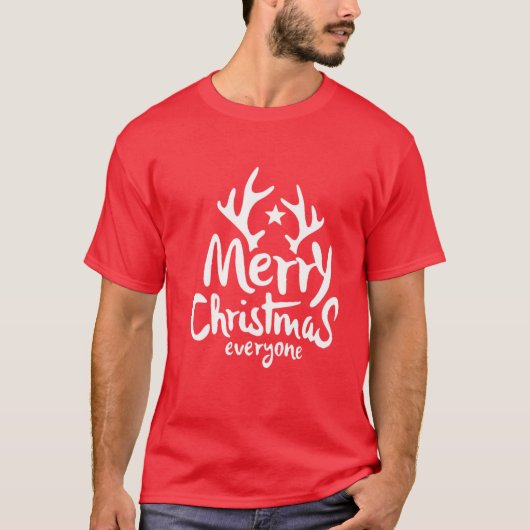 Vrolijk kerstfeest iedereen t-shirt (Voorkant)