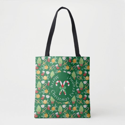 Vrolijk kerstfeest iedereen tote bag (Voorkant)