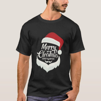 Vrolijk Kerstfeest Iedereen Typografie Zwart Manne T-shirt